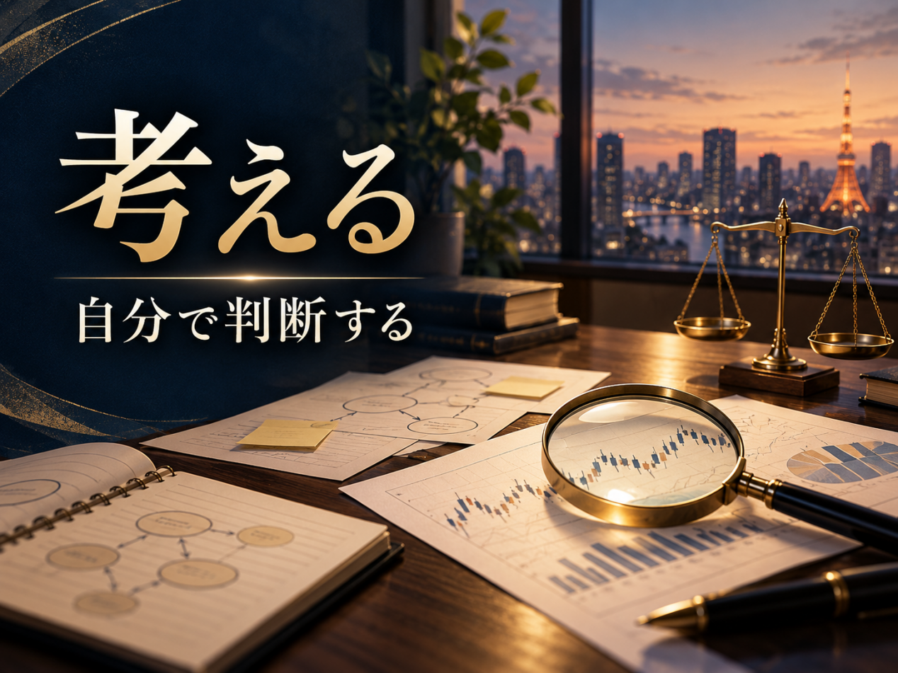 考える — 自分で判断する / 続ける — 長期的に向き合う
