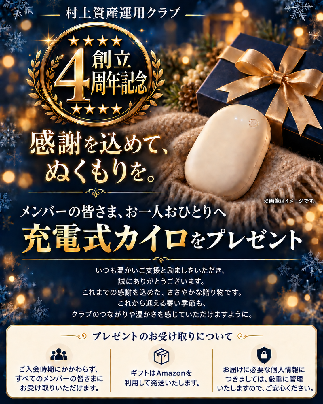 創立4周年記念プレゼント
